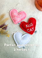 Jouet Saint valentin aux 3 herbes à chat bio - Trio bonbons