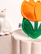 Jouet tulipe pour chat detail matiere feutrine douce collection ete - La Boutique Pheline