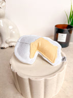 Jouet camembert pour chat vue de cote feutrine artisanale collection ete - La Boutique Pheline