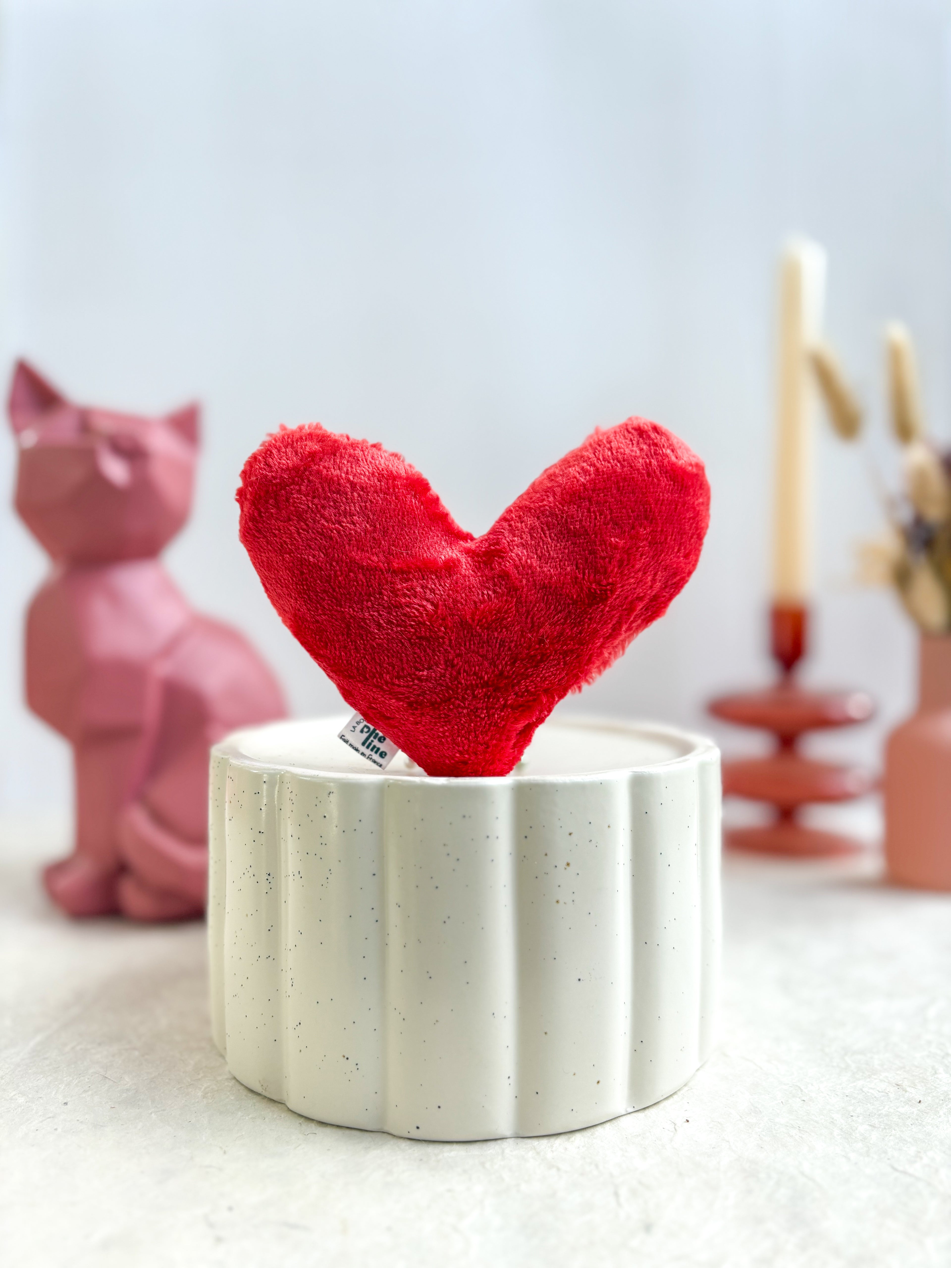 Peluche Saint valentin herbe à chat bio - coeur