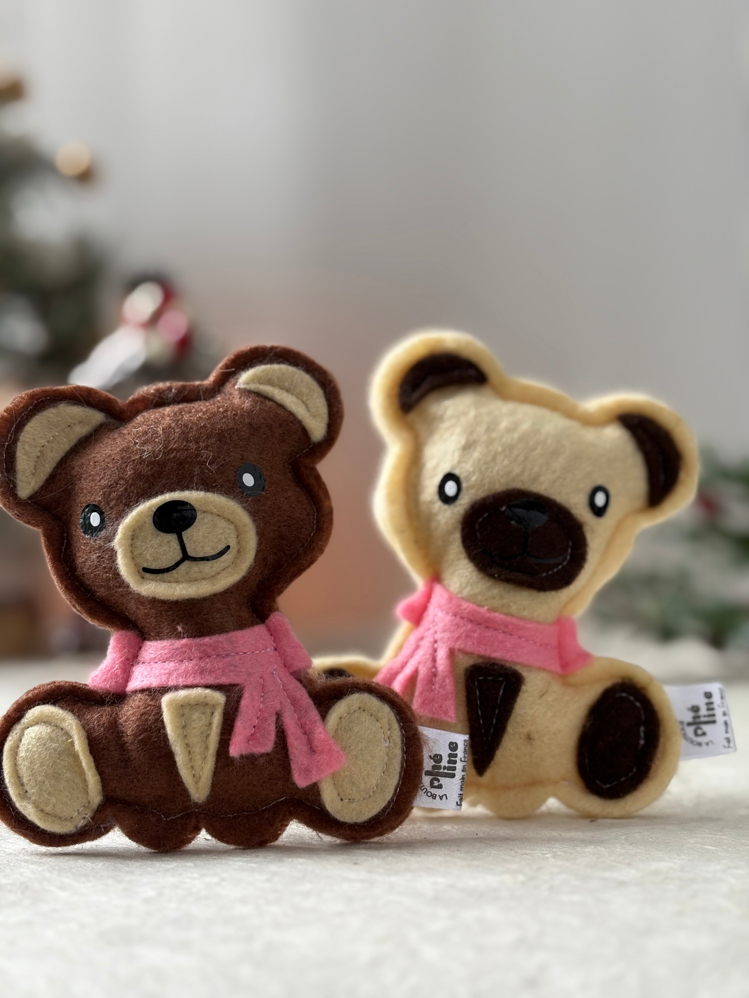 Jouet chat -Ourson de Noël