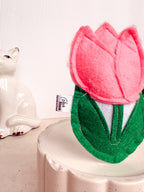 Jouet tulipe pour chat violet en feutrine artisanale herbe bio - La Boutique Pheline