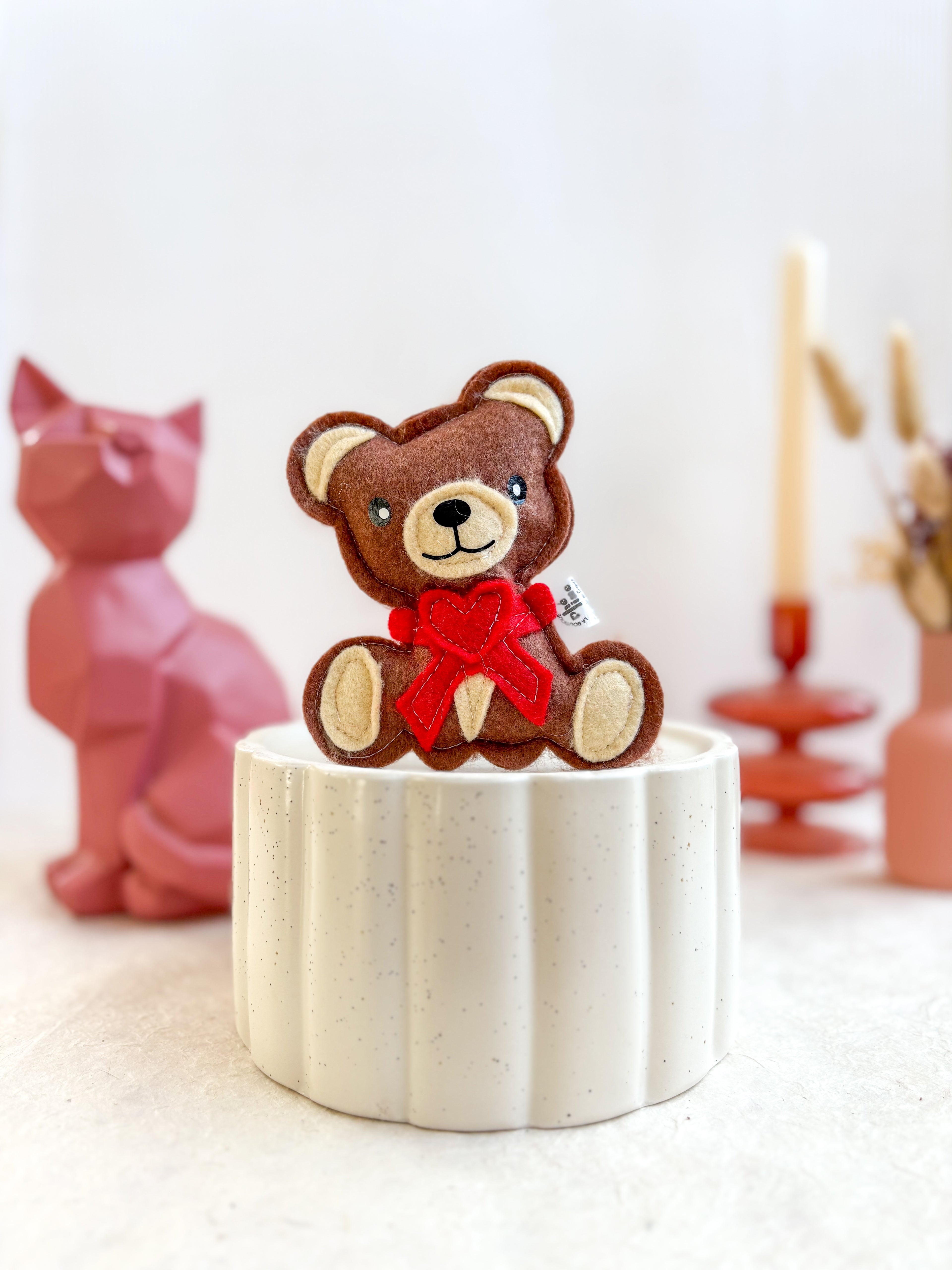 Jouet Saint valentin herbe à chat bio - Ourson