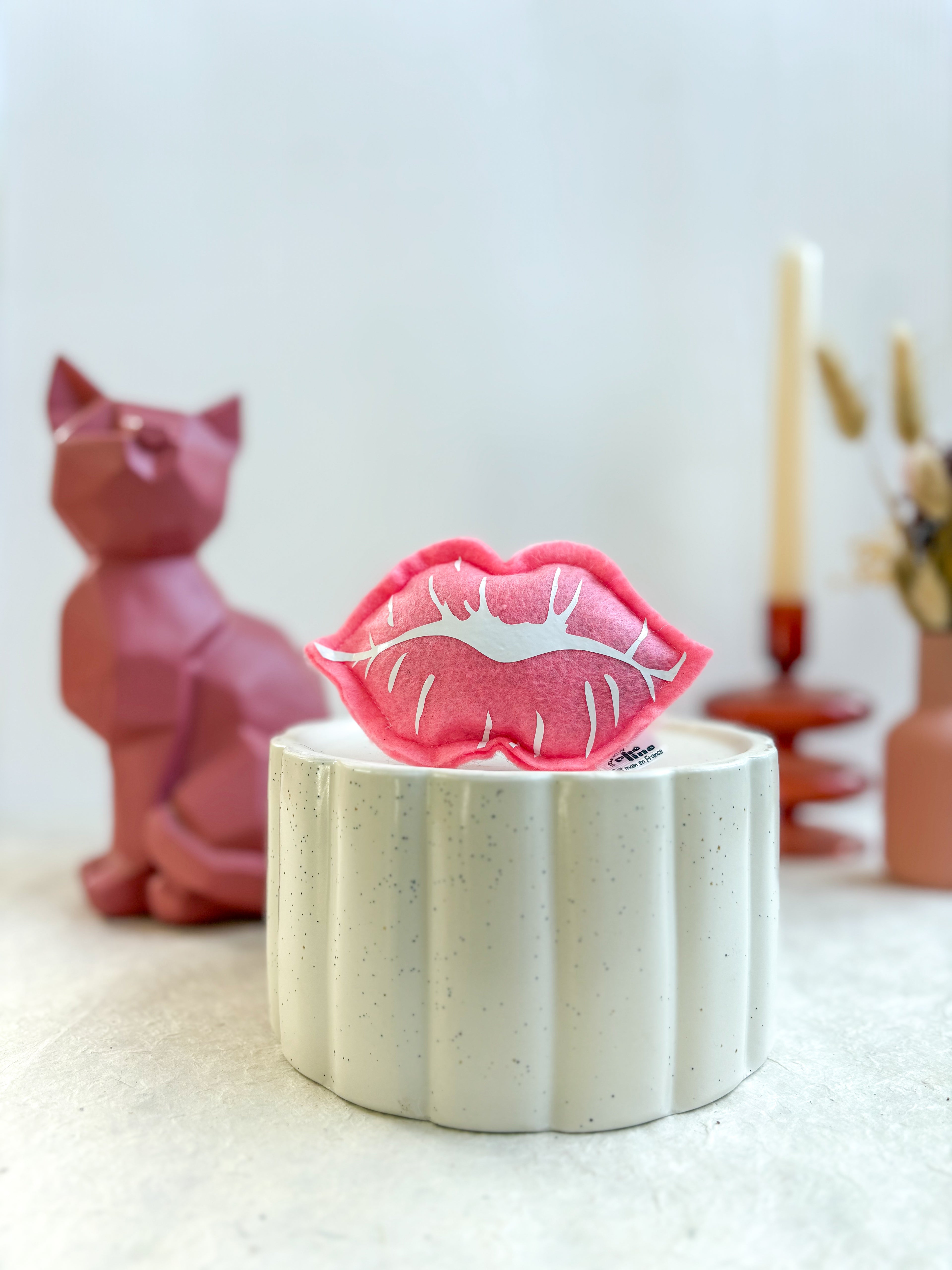 Jouet Saint valentin herbe à chat bio - Bisous