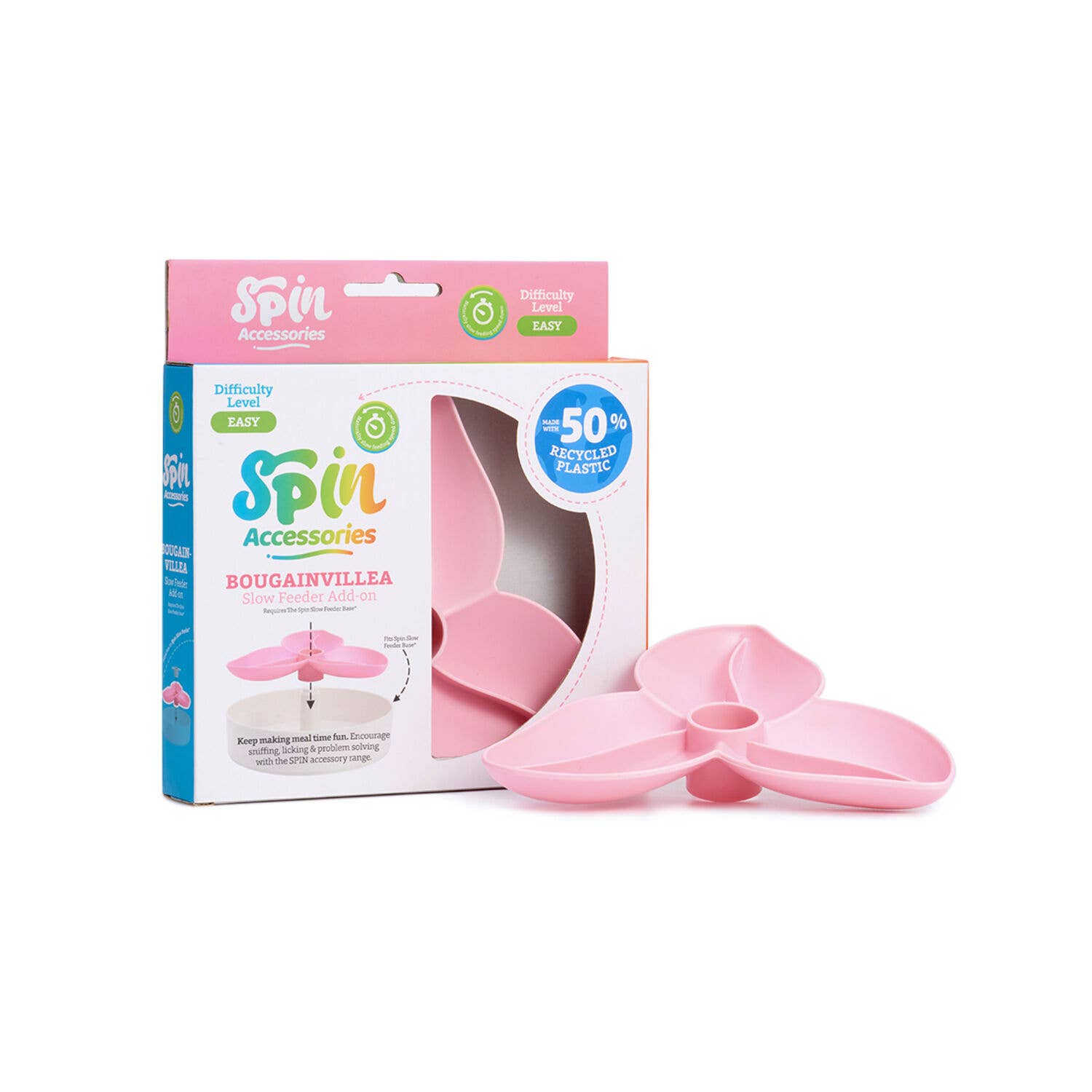 plateau amovible rose gamelle anti glouton spin chat 