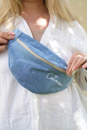 sac banane catmom en jean